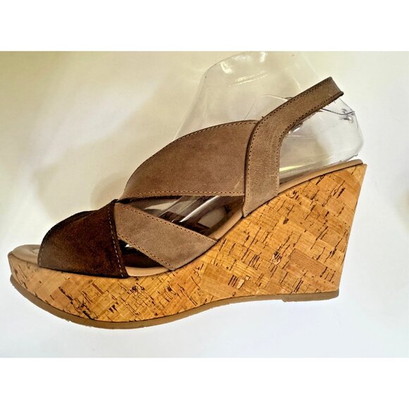 Cordani Womens Suede Leather Randie Platform Cork Wedge Sandals Size 7.5 Italian - Picture 8 of 16
